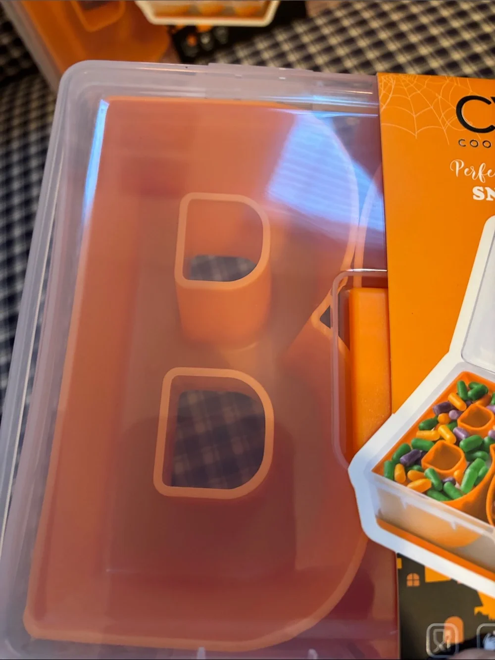 CWC Orange BOO 3-Compartment Snack Box - Portable Lunch Organizer